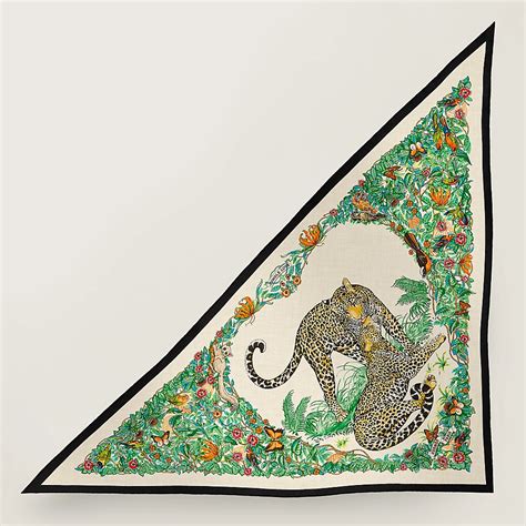 hermes jungle love scarf|Jungle Love giant triangle .